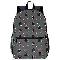 Rock Band of Cute Monster 17 Inch Laptop Backpack Large Capacity Daypack Travel Shoulder Bag for Men&Women