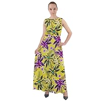 CowCow Womens Hawaii Hibiscus Tropical Flowers Floral Leaves Summer Beach Chiffon Mesh Maxi Dress
