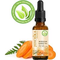 MOROCCAN CARROT OIL ORGANIC, 100% Fresh Oil, 100% Pure Moisture. Ultra-light MULTI-USE. REPLENISHES, REPAIR AND MOISTURIZES THE SKIN & HAIR “Moroccan Carrot Oil is BEAUTY OIL” by Juiceika. 15 ml.