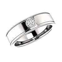 0.21 ct Ladies Round Cut Wedding Band Diamond Ring (Color G Clarity SI1) Platinum