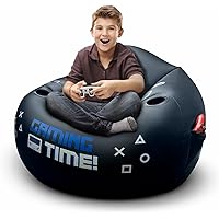 Inflatable Gaming Chair for Kids & Teens with Cup Holders and Side Pocket - This Air Bean Bag Game Chair is The Perfect Furniture for Gamer Room Decor