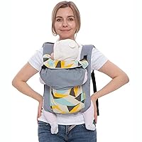 Baby Warp Carrier Ergonomic Baby Soft Sling for Newborn to Toddler, Front Baby Chest Carrier for Men Women,360 Comfy Fit Infant Holder Kangaroo Wrap Carrier for Baby Girl Boy Shower Gift-Grey