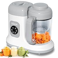 Baby Food Maker - DUEDE One Button Rotate & Press Control, Baby Food in Minutes, Processor Steamer Puree Blender, Auto Cooking & Stirring, Healthy Homemade Food for Infants & Toddlers, White