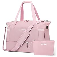 ETRONIK Gym Bag for Women, Travel Duffel Bag with USB Charging Port, Weekender Overnight Bag with Wet Pocket and Shoes Compartment for Women, Travel, Gym, Yoga (Pink)