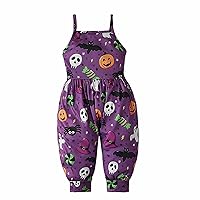 Toddler Baby Halloween Romper Toddler/Pumpkin/Bat Pattern Suspender Long Pants Halloween Clothing for 1 5 Years