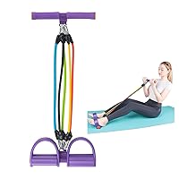 Home Workout Pedal Resistance Band - 5 Tube Arm Stretching Exercise Band Pull Rope Fitness Equipment
