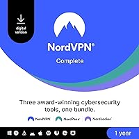 NordVPN Complete - 1-Year - VPN & Cybersecurity Software Bundle — Block Online Threats, Manage Passwords, and Store Files in Secure Cloud Storage - PC/Mac/Mobile [Online Code] NordVPN Complete - 1-Year - VPN & Cybersecurity Software Bundle — Block Online Threats, Manage Passwords, and Store Files in Secure Cloud Storage - PC/Mac/Mobile [Online Code] Digital Delivery Physical Delivery