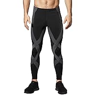 CW-X Men’s Endurance Generator Joint and Muscle Support Compression Tight, Large, Black/Dark Grey