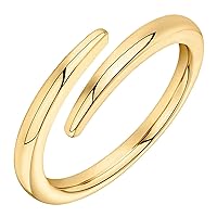 PAVOI 14K Gold Plated Open Twist Eternity Band for Women