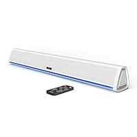 Audible Fidelity Soundbar for TVs with Bluetooth, Speaker for TV, PC, Gaming with RGB LED Display, Air Tube & 2.0 Channel Amplifier, Remote Control (White)