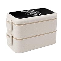 Pentagram with Demon Baphomet Satanic Goat Adult Bento Box Leak-Proof Lunch Box Food Storage Container with 2 Compartments