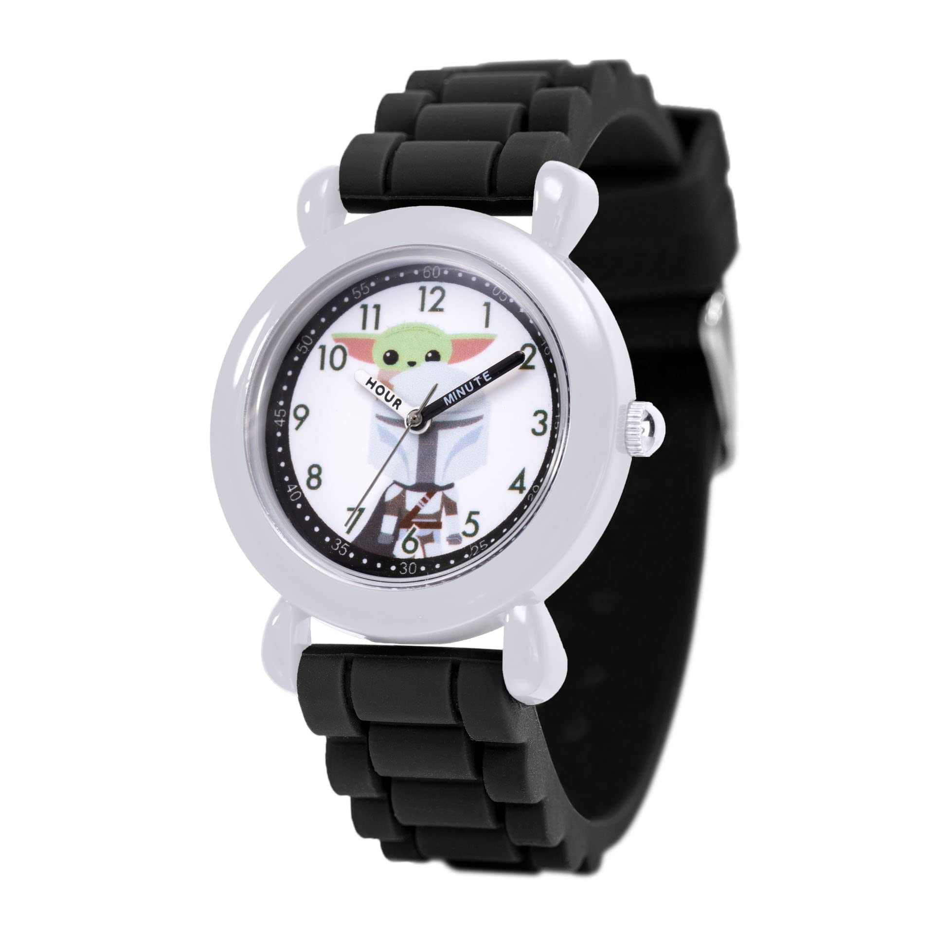 STAR WARS The Mandalorian Kids' Plastic Time Teacher Analog Quartz Silicone Strap Watch