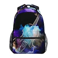 ALAZA Music Violin Modern Backpack Purse with Multiple Pockets Name Card Personalized Travel Laptop School Book Bag, Size M/16.9 inch