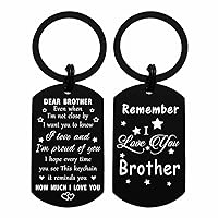 Brother Gifts - I Love My Brother Keychain Black, Meaningful Brother Birthday Graduation Gift, Personalized Easter Present for Brother