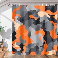 Fashion Camouflage Shower Curtain for Bathroom Decor, Camo Skin 72x72in Bath Curtains, Waterproof Bathroom Curtains with Hooks for Bathtubs