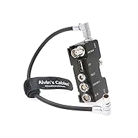 Alvin’s Cables Breakout B-Box for RED-Komodo Camera EXT-9-Pin to Run-Stop|Timecode|CTRL|5V USB| Genlock-BNC Splitter-Box Black with Rotatable Right Angle Cable