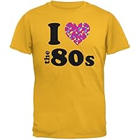 Old Glory I Heart The 80s Gold Adult T-Shirt - Medium