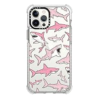 CASETiFY Ultra Impact iPhone 12 Pro Max Case [9.8ft Drop Protection] - Pink Sharks - Clear