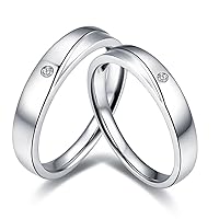 Lover Natural Diamond Partnership Couple 14K White Gold Wedding Promise Propose Rings