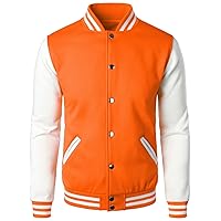 HOOD CREW Man’s Varsity Baseball Jacket Cotton Blend Letterman Jackets