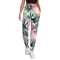 Exotic Beach Trendy Pattern Women's Sweatpants Athletic Joggers Casual Lounge Pants with Pockets for Yoga Workout Running