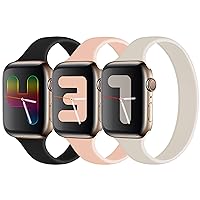 TOYOUTHS 3 Pack Compatible with Apple Watch Bands 41mm 40mm 38mm 44mm 42mm 45mm 49mm Women Men, Solo Loop Stretchy Elastic Silicone Slim Thin Sport Soft Straps for iWatch Series 8 SE Ultra 7 6 5 4 3 2