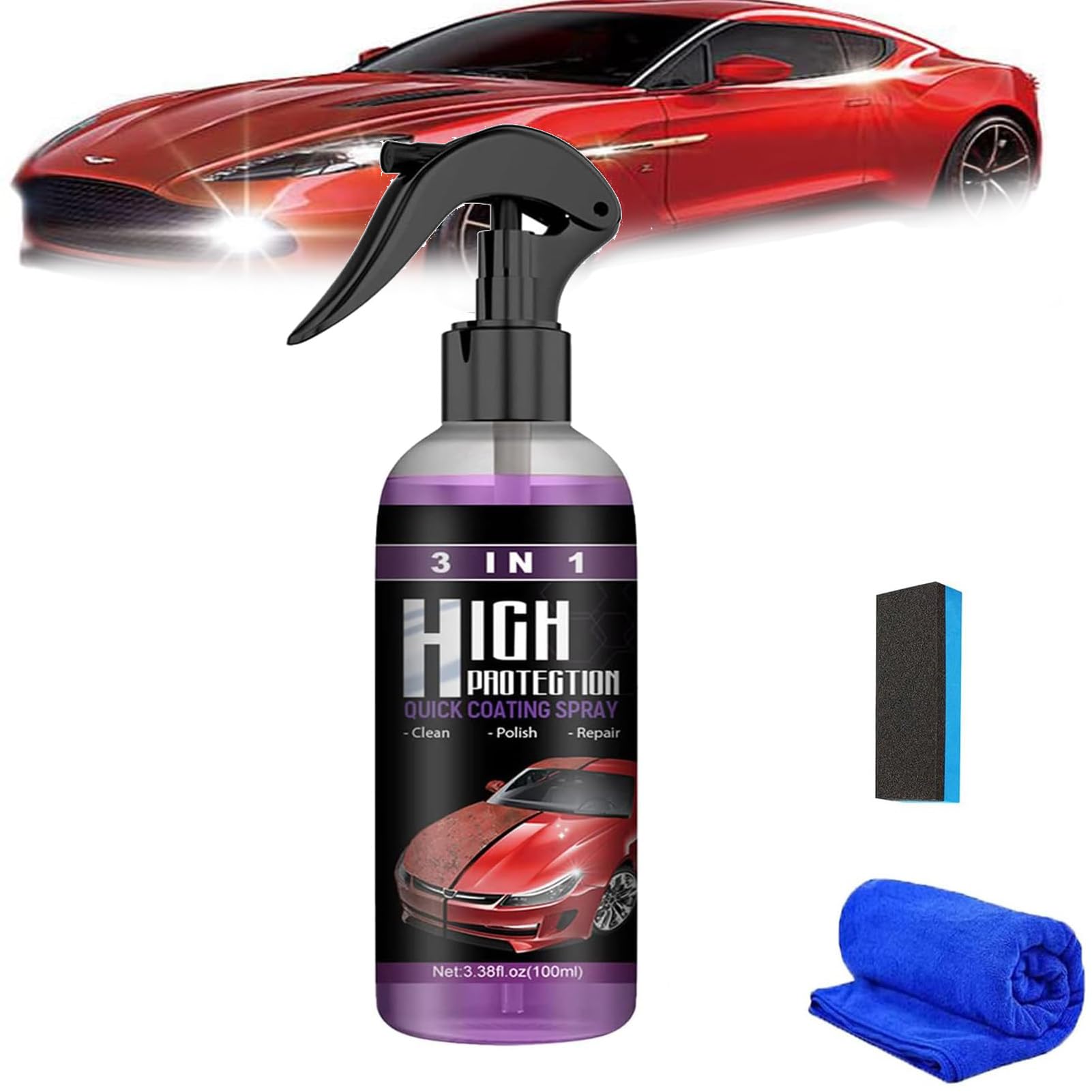 Mua Newbeeoo 3 in 1 High Protection Quick Car Coating Spray,Car Paint  Restorer Wax Polishing Agent with Sponge, Ceramic Car Spray, Car Scratch  Repair Nano Spray (1Pcs) trên  Mỹ chính hãng