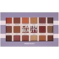 Carter Beauty by Marissa Carter 18 Shade Eyeshadow Palette | Long Lasting Eye Shadow Makeup | Shimmer & Matte Vibrant Colors (Warm Velvet)