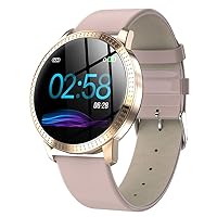 New Luxury Women's Smart Watch Heart Rate Blood Pressure Monitor Smartwatch Fitness Tracker for Android iOS (Pink)