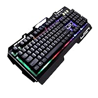 LED backlit keyboard, mobile wired gaming metal keyboard, gaming keyboard and keyboard with mobile phone holder