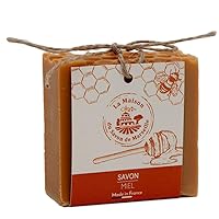 Maison du Savon de Marseille - French Face and Body Cold Processed Natural Soap Bar - Handmade with Olive Oil and Enriched with Honey - Fragrance Free - Moisturising - Palm Oil Free - 100g