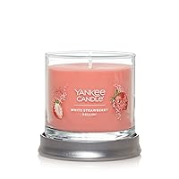 Yankee Candle White Strawberry Bellini Scented, Signature 4.3oz Small Tumbler Single Wick Candle, Over 20 Hours of Burn Time