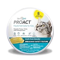 Proact Flea and Tick Collar for Cats, 8 Months of Flea and Tick Protection, Repels Mosquitos - 2ct