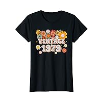 Womens Vintage 1979 44th Birthday Gift Retro 44 Years Old Mom Dad T-Shirt