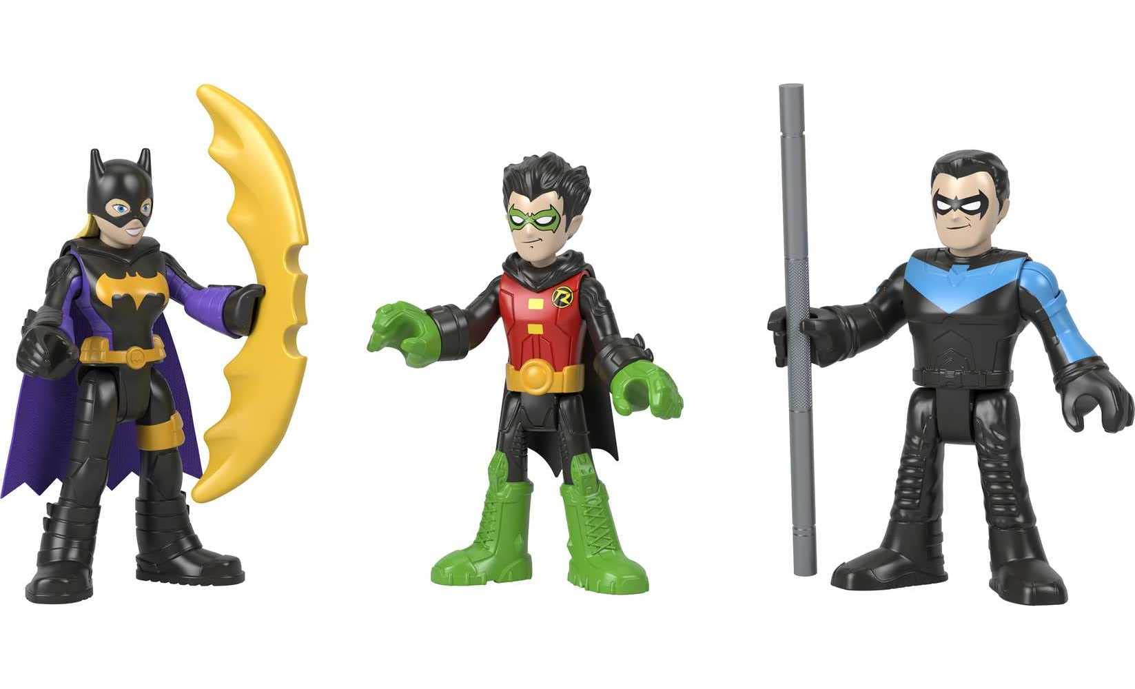 Fisher-Price Imaginext DC Super Friends Batman Toys Family Multipack Figure Set with 5 Characters & 7 Accessories for Ages 3+ Years