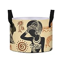 African Mask Animals Grow Bags 10 Gallon Fabric Pots with Handles Heavy Duty Pots for Plants Thickened Nonwoven Aeration Plant Grow Bag for Tomato Potato Fruits Flowers Garden