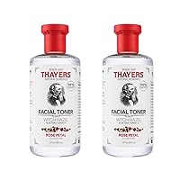 Thayers Alcohol-Free, Hydrating Rose Petal Witch Hazel Facial Toner with Aloe Vera Formula, Vegan, Dermatologist Tested and Recommended, 12 Oz (Pack of 2)