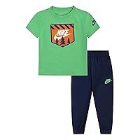 Nike Baby Boy's NSW Club SSNL All Over Print Set (Toddler) Midnight Navy 2 Toddler