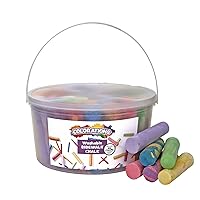 Colorations Sidewalk Chalk – 50pc 4” x 1” Washable, Bright Colored Chalk Set – Fun Kid Art Colors & Patterns – Draw on Classroom Chalkboard or Outdoor Playground – Jumbo Bulk