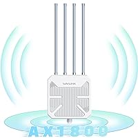 WAVLINK Outdoor WiFi 6 Extender AX1800 High Power Outdoor Weatherproof WiFi Range Extender Access Point with Passive/Active POE, Dual Band 2.4GHz+5GHz, 4x8dBi Detachable Antenna