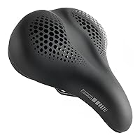 Memory Foam Padded Bike Seat by Delta Cycle, Large - Comfort Saddle, Black - Easy to Mount - Dual Shock Suspension for A Comfortable Ride - Universal Fit & Grab Handle for Easy Transport