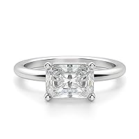 3 CT Radiant Colorless Moissanite Engagement Ring for Women/Her, Wedding Bridal Ring Sets, Eternity Sterling Silver Solid Gold Diamond Solitaire 4-Prong Set for Her