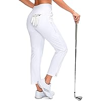 YYV Ladies Golf Pants Stretch Work Ankle High Waist Dress Pants with Pockets Yoga Business Travel Casual