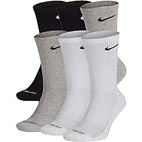 Nike Men`s Everyday Plus Cushioned Training Crew Socks 3 Pack