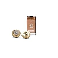 Home Inc. Level Lock Smart Lock Touch Edition - Smart Deadbolt for Keyless Entry Using Touch, Key Card or Smartphone, Bluetooth Lock, Compatible with Apple HomeKit, Polished Brass
