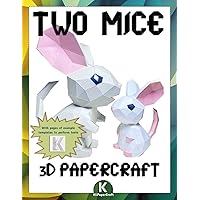 3D PAPERCRAFT TWO MICE: 3D origami templates to cut out and assemble | Paper decoration | Mice | Puzzle decoration | 3D model paper DIY (Spanish Edition)