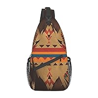 Native American Print Cross Chest Bag Sling Backpack Crossbody Shoulder Bag Travel Hiking Daypack Unisex