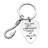 Keychain Gifts for Boyfriend Fiance Husband You are the Greatest Catch of My Life Keychain Wedding Anniversary Valentines Day Gifts Christmas Birthday Gifts Fishing Gifts for Men