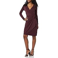 Amazon Essentials Women's Long Sleeve Classic Wrap Dress (Available in Plus Size)