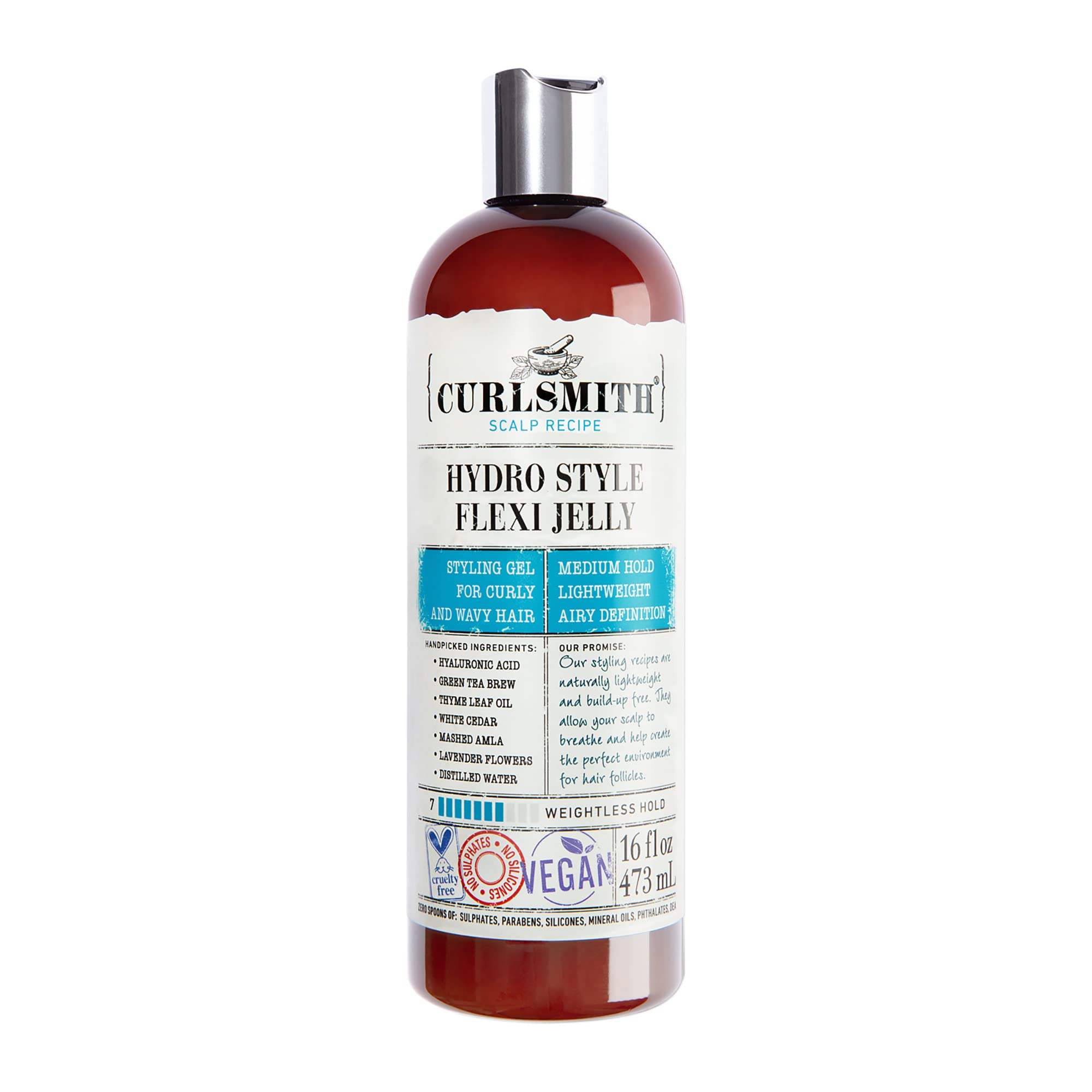 CURLSMITH - Hydro Style Flexi-Jelly - Vegan Defining Gel for Wavy, Curly or Coily Hair (16 fl oz)